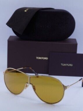 Tom Ford Gaia FT1174 30E Aviator Sunglasses – Deep Gold/Brown